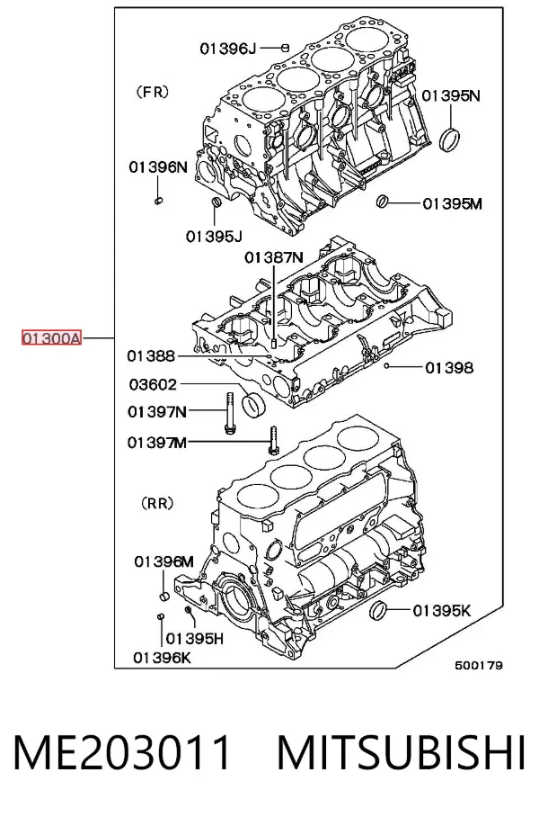 Bloque de cilindros del motor ME203011 Mitsubishi