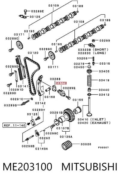 Tensor de cadena de distribución MITSUBISHI ME203100
