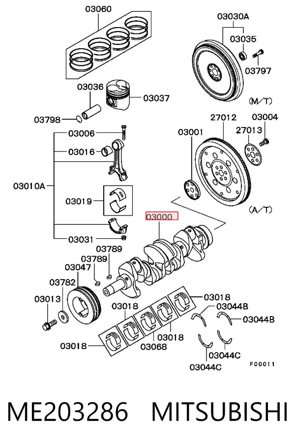Cigüeñal ME203286 Mitsubishi