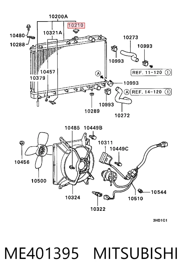 Tapa radiador ME401395 Mitsubishi