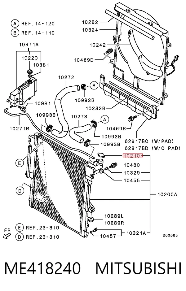 Tapa radiador ME418240 Mitsubishi