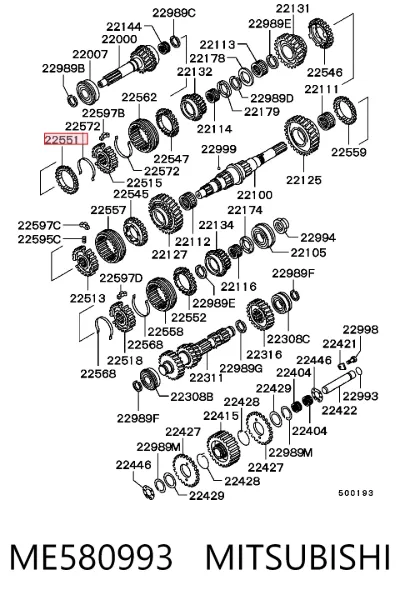 Anillo sincronizador MITSUBISHI ME580993
