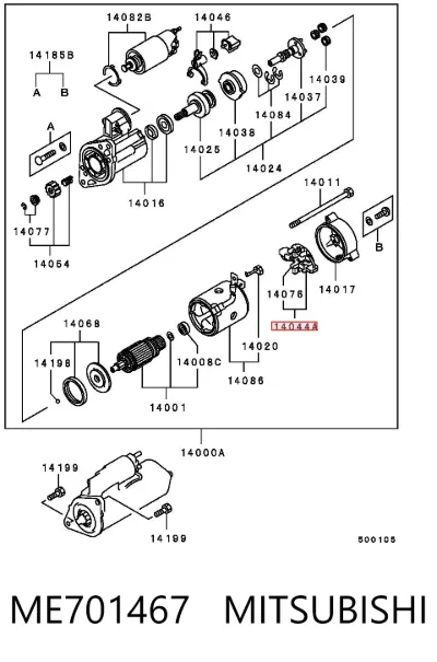Portaescobillas de arranque MITSUBISHI ME701467