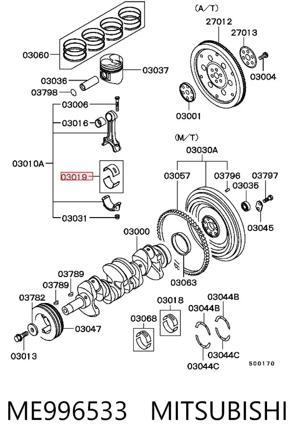 Cojinetes de biela ME996533 Mitsubishi