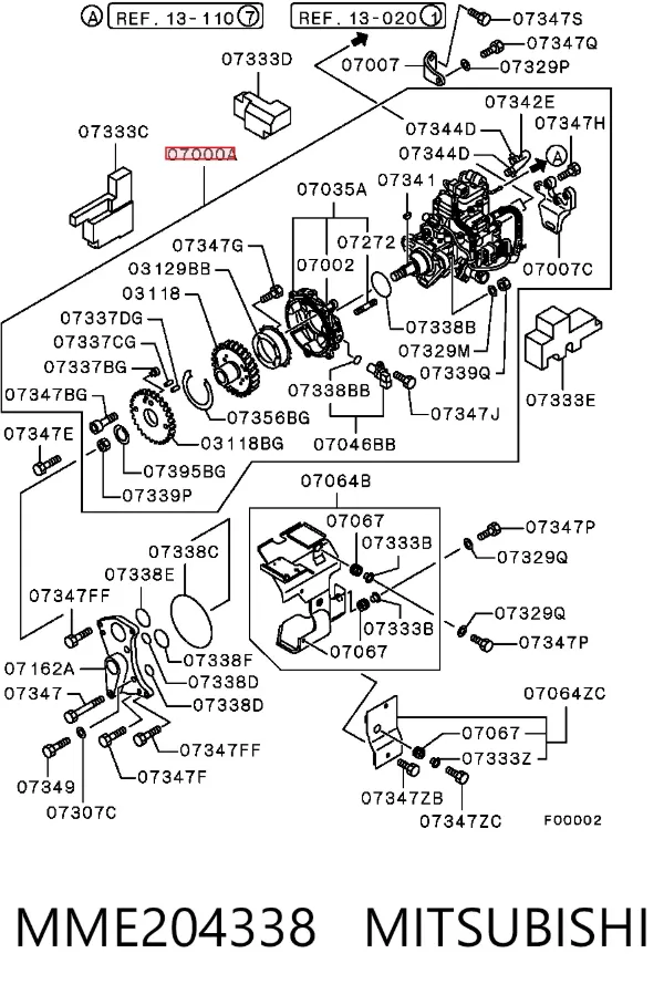 Bomba inyectora MME204338 Mitsubishi