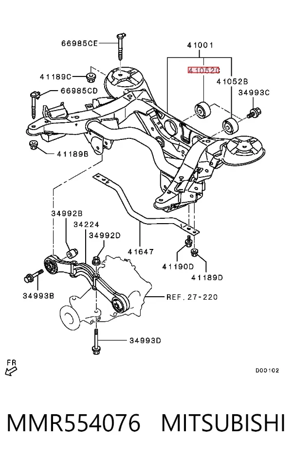 Silentblock trasero MMR554076 Mitsubishi