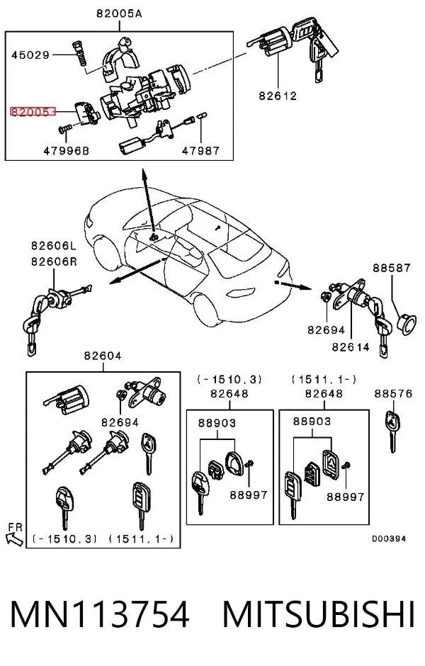 Conmutador de arranque MN113754 Mitsubishi