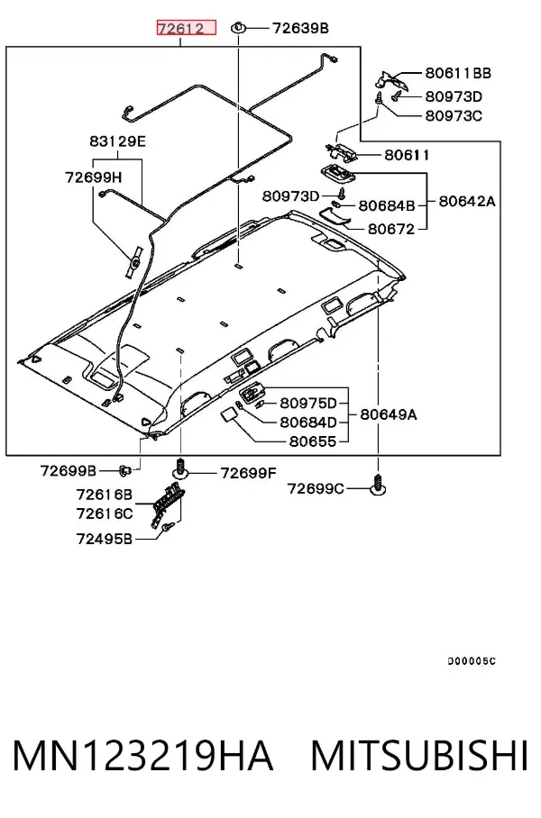 Techo interior MN123219HA Mitsubishi