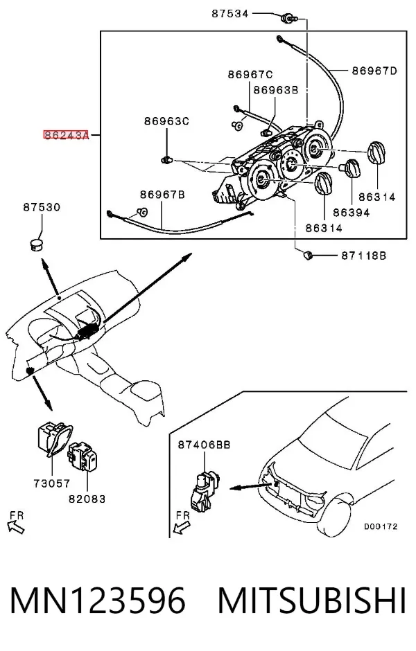 Unidad de control aire acondicionado MN123596 Mitsubishi