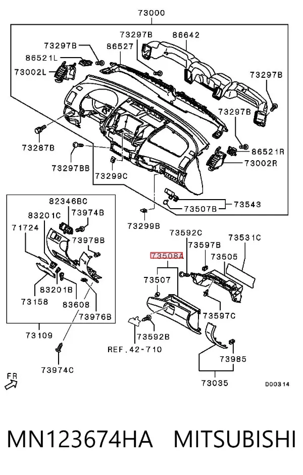 Guantera MN123674HA Mitsubishi