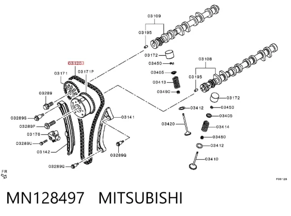 Cadena de distribución MN128497 Mitsubishi