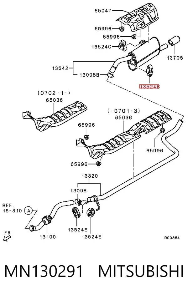 Soporte escape MN130291 Mitsubishi
