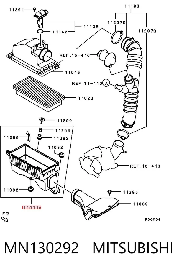 Caja del filtro de aire, parte inferior MN130292 Mitsubishi
