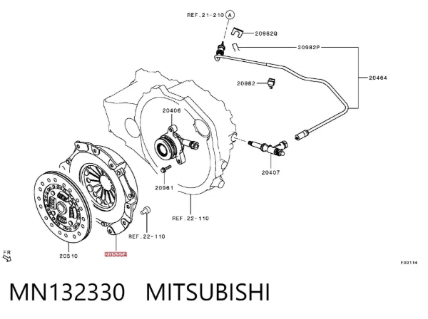 Plato de presión de embrague MN132330 Mitsubishi