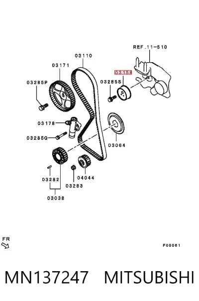 Rodillo tensor de la correa de distribución MITSUBISHI MN137247