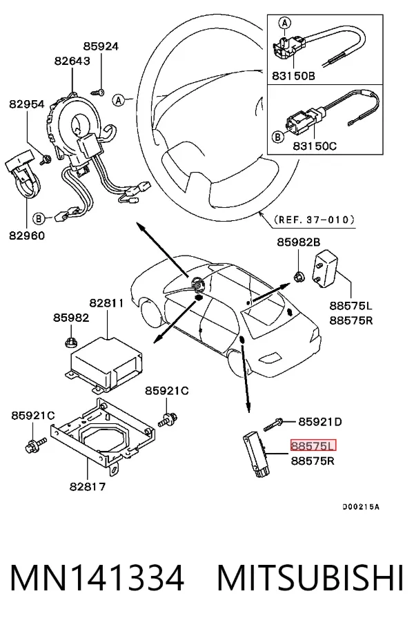 Sensor de airbag delantero MN141334 Mitsubishi