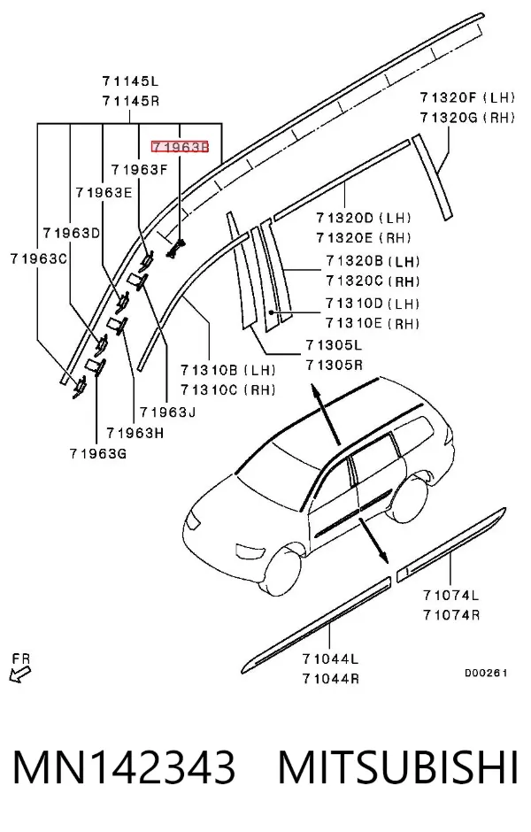 Parabrisas MN142343 Mitsubishi