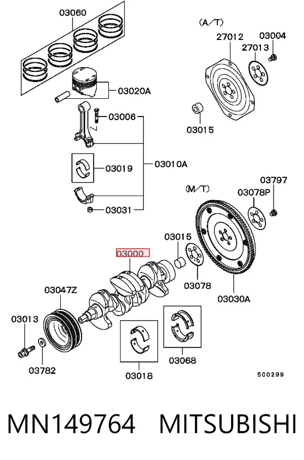 Cigüeñal MN149764 Mitsubishi