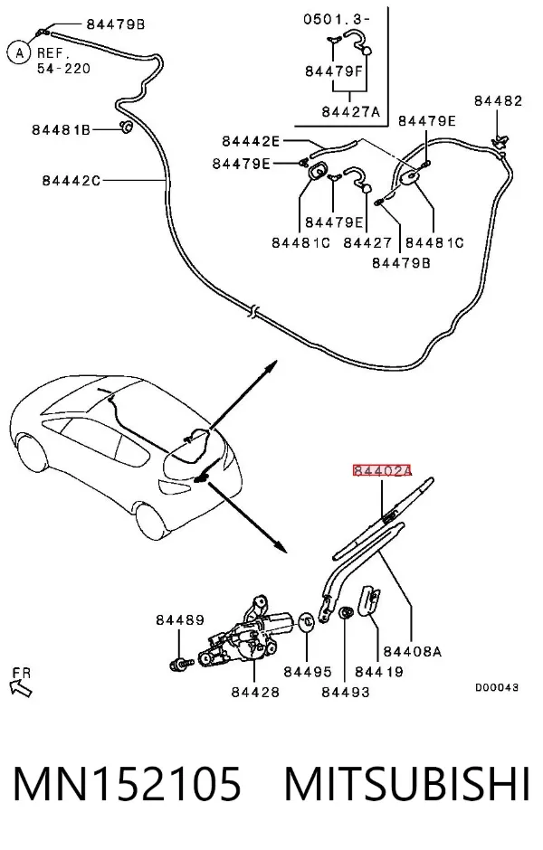 Limpiaparabrisas traseros MN152105 Mitsubishi