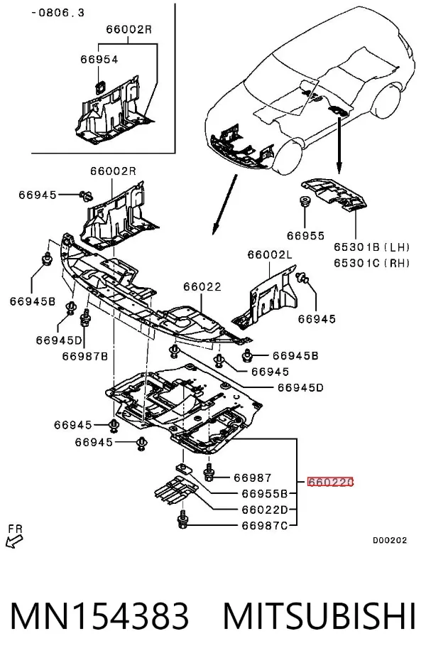 Protección motor / empotramiento MN154383 Mitsubishi