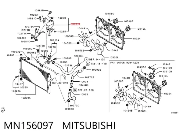 Vaso de expansión MN156097 Mitsubishi