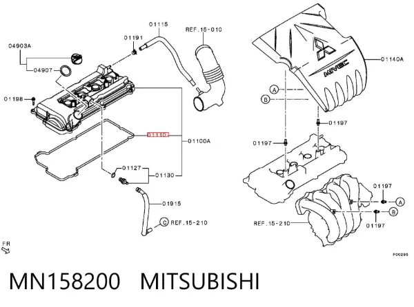 Junta tapa de balancines MN158200 Mitsubishi