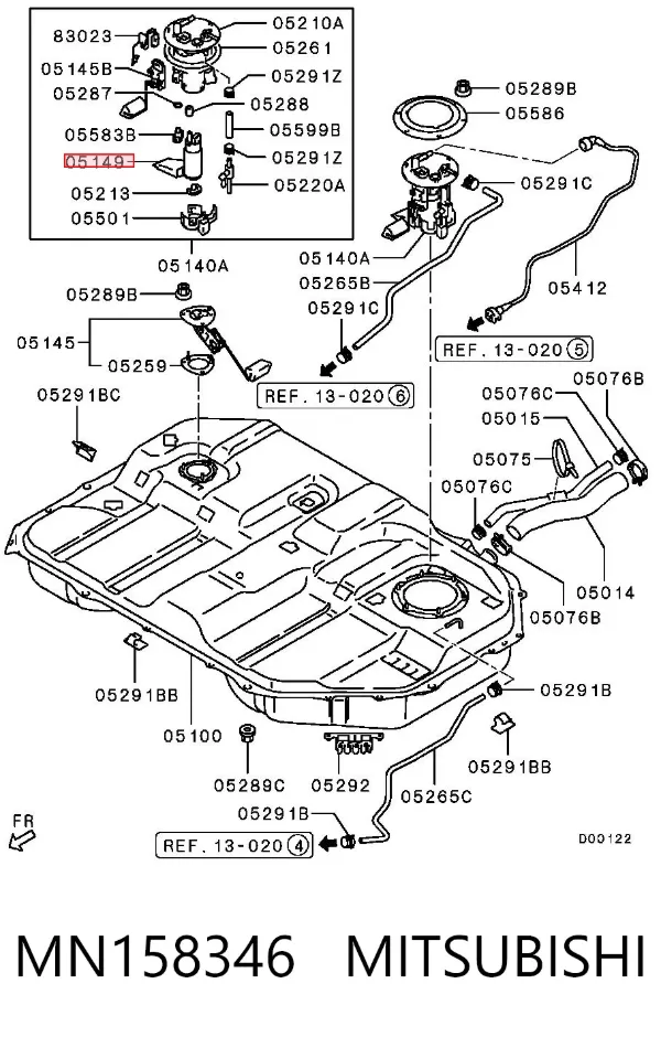 Elemento de turbina de la bomba de combustible MN158346 Mitsubishi