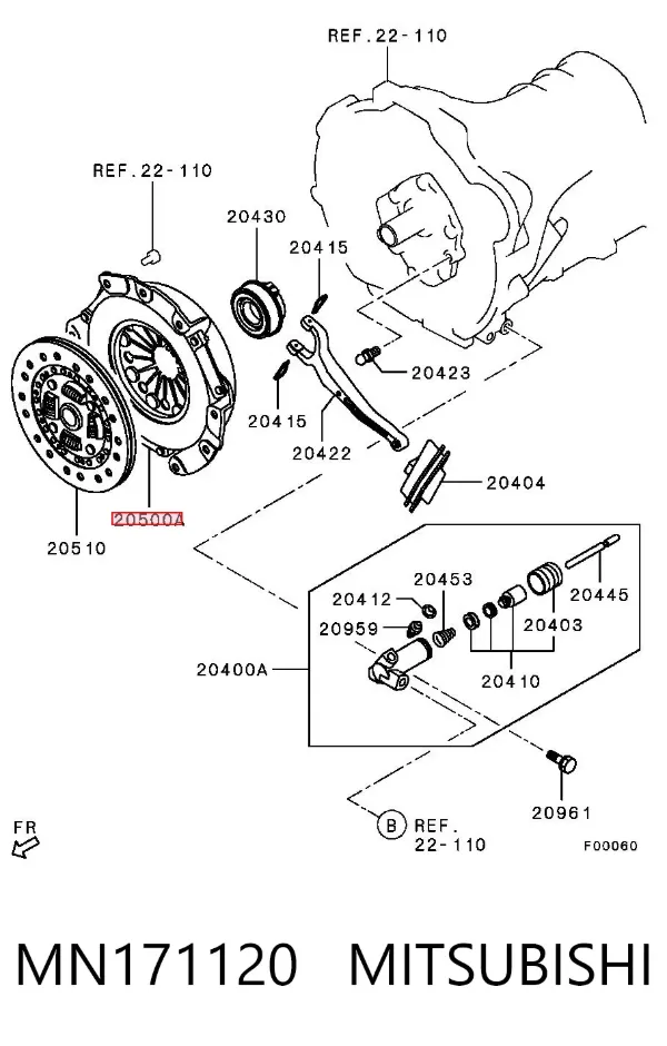 Plato de presión de embrague MN171120 Mitsubishi