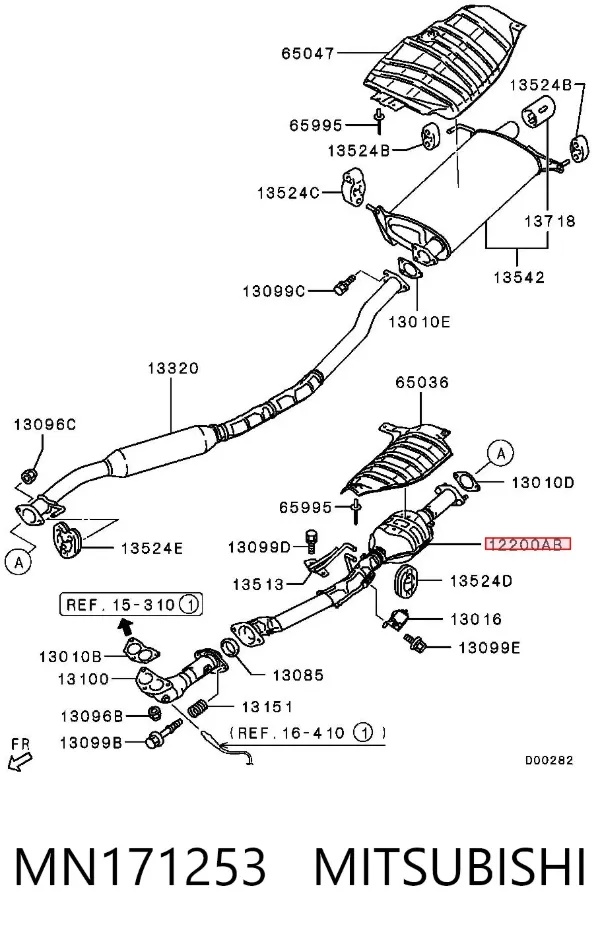 Catalizador MN171253 Mitsubishi