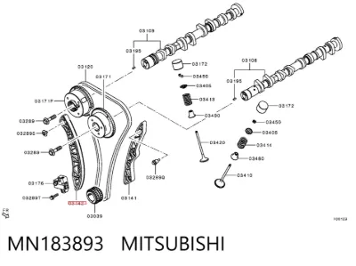 Guía del tensor de la cadena de distribución MITSUBISHI MN183893