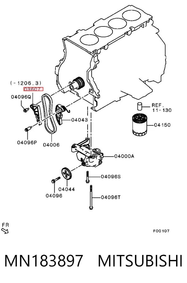 Tensor de la cadena del eje de equilibrado MN183897 Mitsubishi