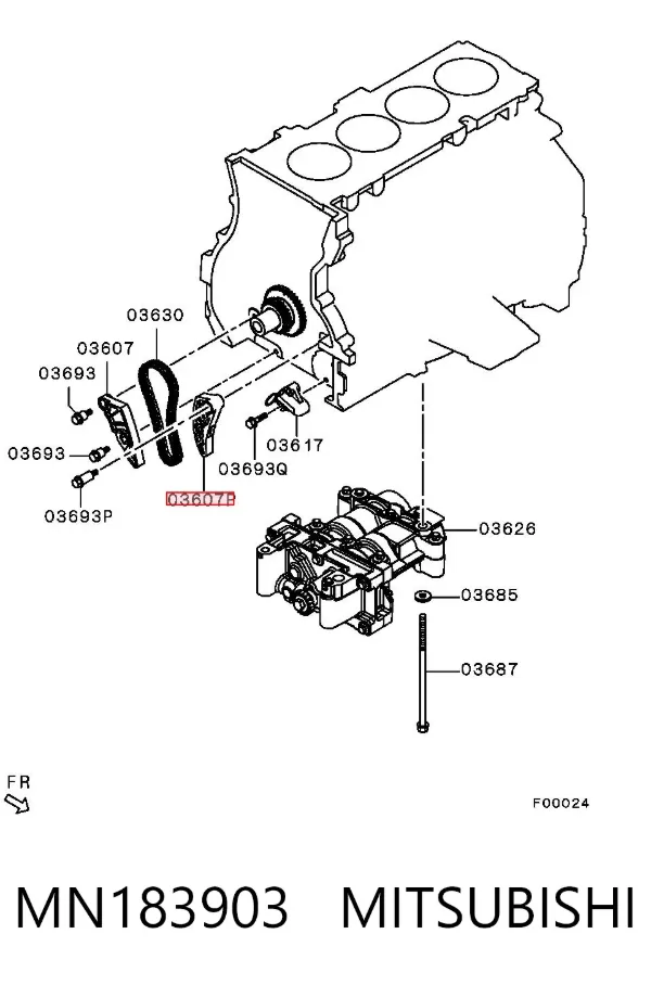 Tensor de la cadena del eje de equilibrado MN183903 Mitsubishi
