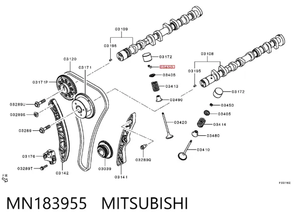 Chaveta De Sujecion De Valvula MN183955 Mitsubishi