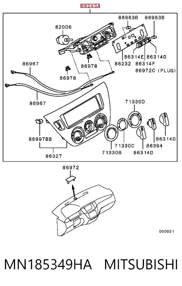 Unidad de control aire acondicionado MN185349HA Mitsubishi