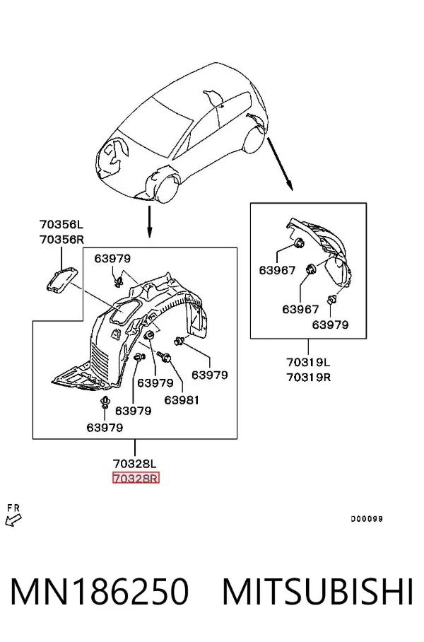 Paso rueda MN186250 Mitsubishi