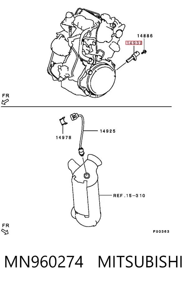 Sensor de cigüeñal MN960274 Mitsubishi