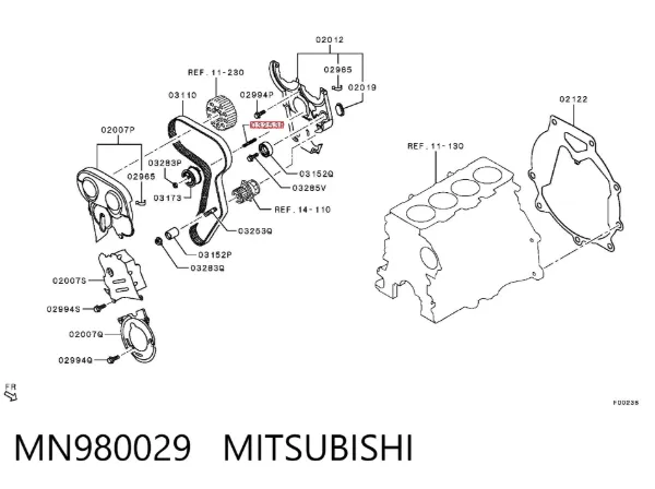 Kit de distribución MN980029 Mitsubishi