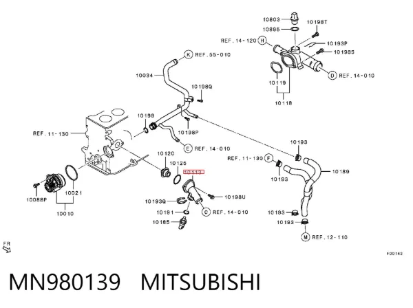 Tapa de termostato MN980139 Mitsubishi
