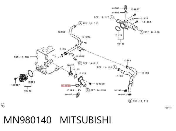 Resorte de retención de la pinza de freno MN980140 Mitsubishi