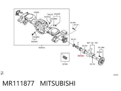 Anillo de retención del rodamiento del semieje trasero MITSUBISHI MR111877