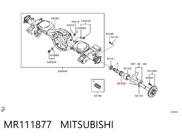 Anillo de retención del rodamiento del semieje trasero MR111877 Mitsubishi