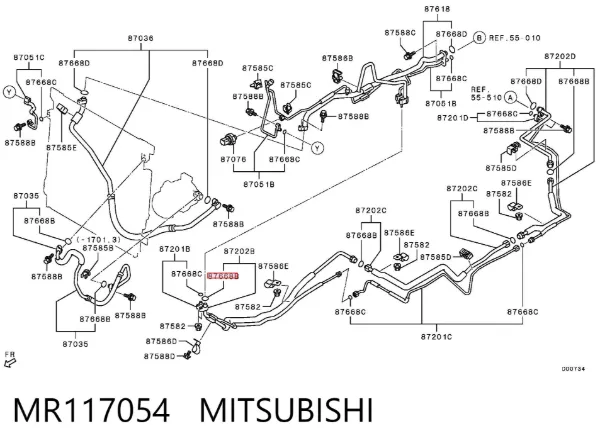 Anillo de sellado de tubería de aire acondicionado MR117054 Mitsubishi