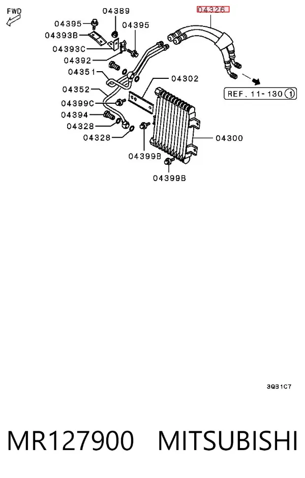 Tubo de retorno de baja presión del radiador de aceite MR127900 Mitsubishi