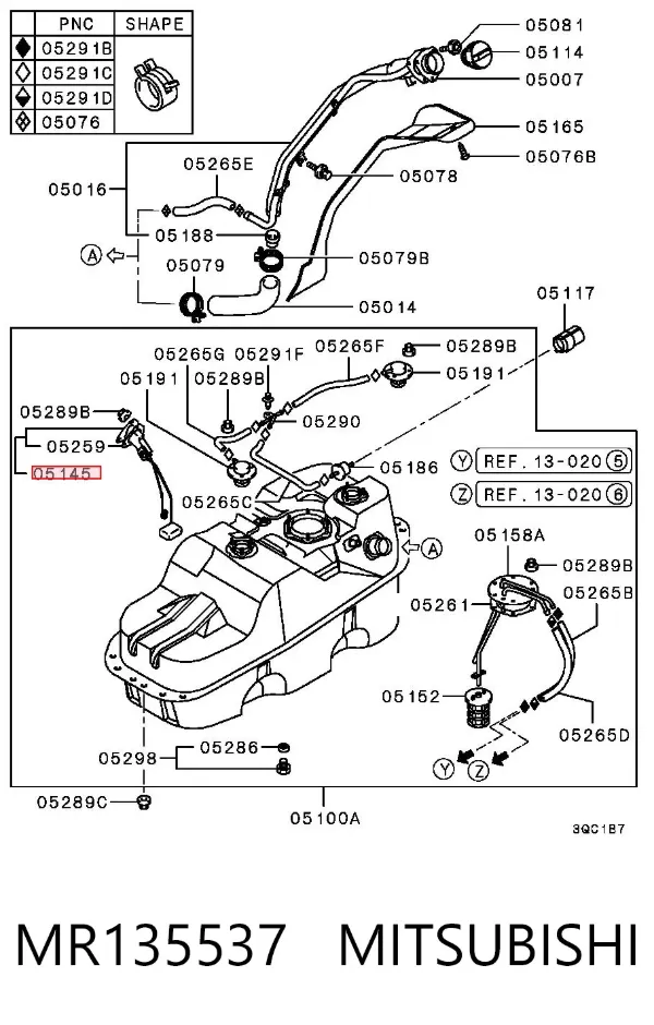 Aforador MR135537 Mitsubishi