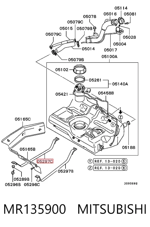 Soporte del tanque de combustible MR135900 Mitsubishi