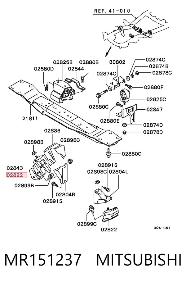 Soporte de motor, Izquierda / Derecha MR151237 Mitsubishi