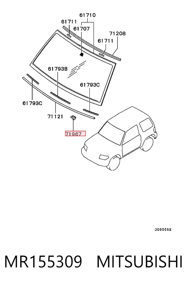 Parabrisas MR155309 Mitsubishi