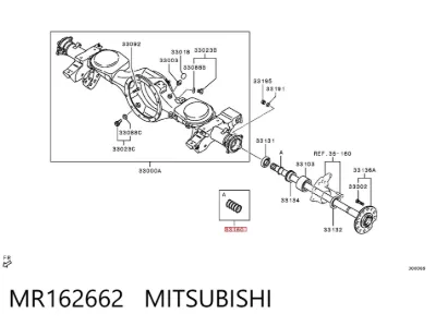 Anillo de retención del rodamiento del semieje trasero MITSUBISHI MR162662