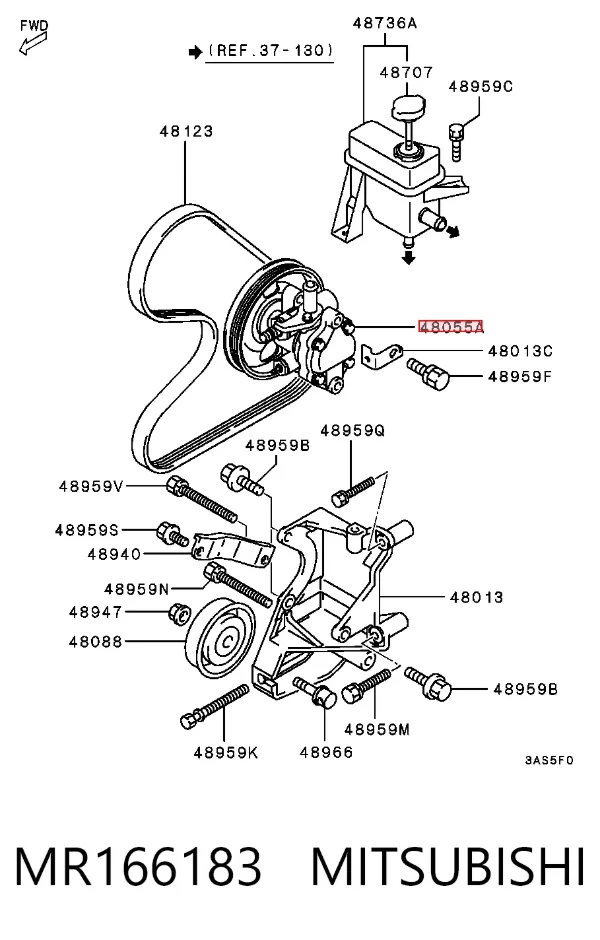 Bomba de dirección MR166183 Mitsubishi