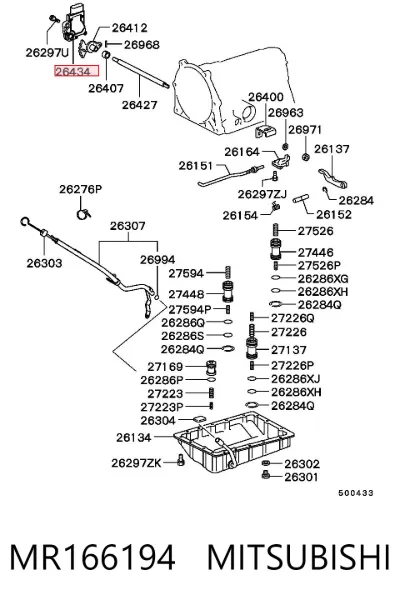 Sensor de posición del selector de la transmisión automática MITSUBISHI MR166194